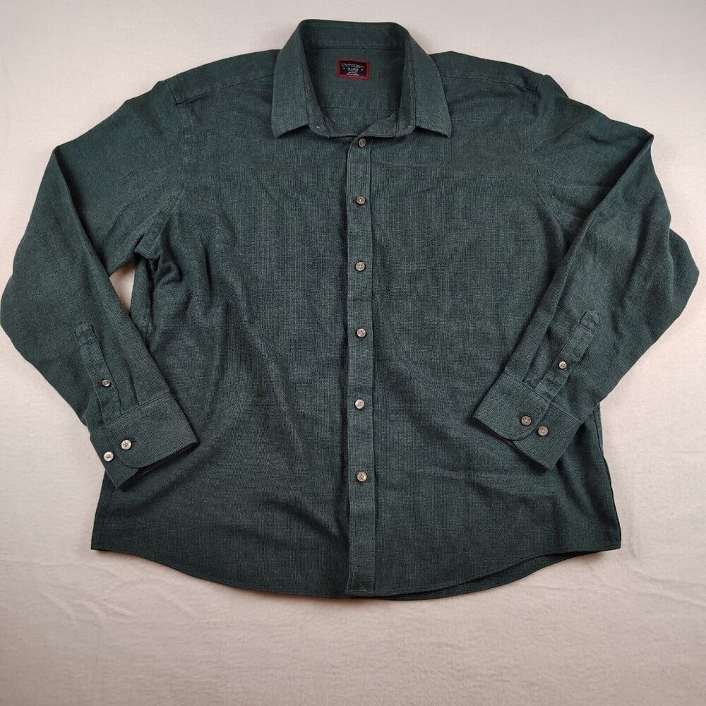 UNTUCKit Forest Green Wrinkle Free Button Down Shirt Mens XXL